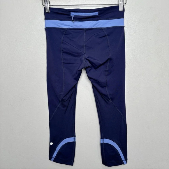 Lululemon Womens 4 Run Inspire  Crop II Cadet Blue Lullaby - Picture 14 of 14